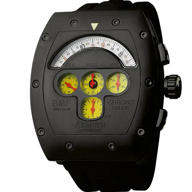 CHRONO GAUGE BMF  PVD case (yellow dial)