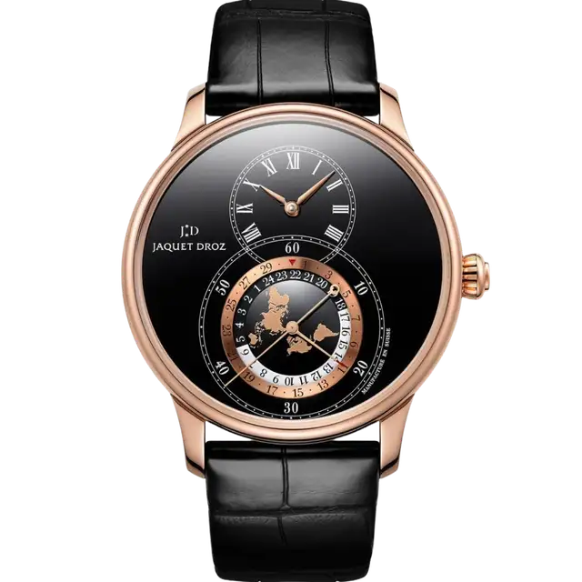 Grande Seconde Dual Time Black Enamel