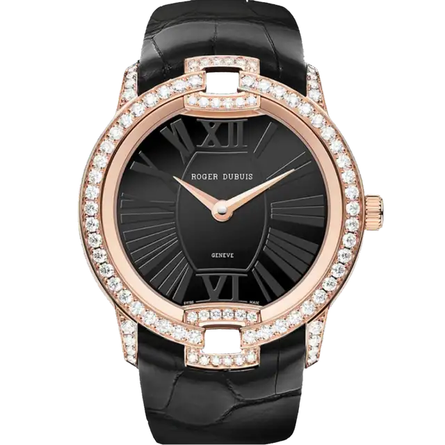Velvet Pink Gold – Black Alligator Strap