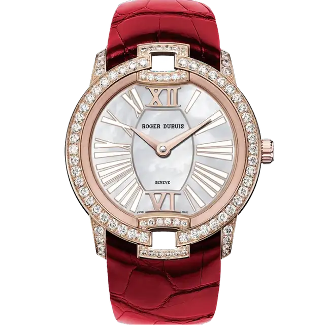Velvet Pink Gold – Red Alligator Strap